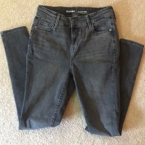 High Rise Grey Old Navy Rock Star Jean - size 2